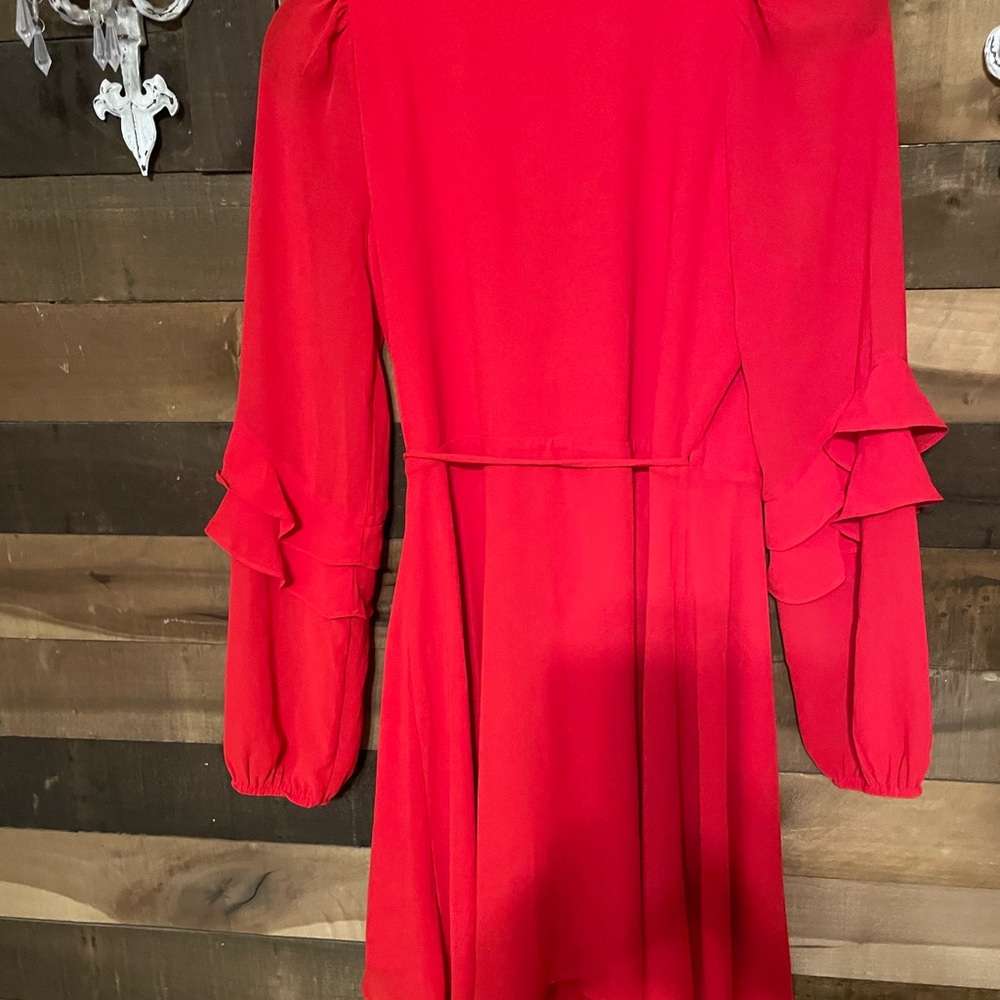 Attic Salt Vibrant Red Long Sleeve Dress - Picture 5 of 9